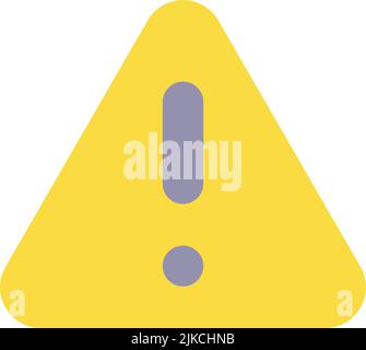 Triangle shaped caution sign flat color ui icon Stock Vector