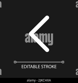Left arrow pixel perfect white linear ui icon for dark theme Stock Vector