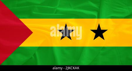 Sao Tome and Principe flag with 3d effect Stock Photo