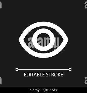 Seen pixel perfect white linear ui icon for dark theme Stock Vector