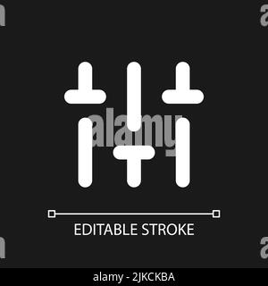 Vertical adjustment pixel perfect white linear ui icon for dark theme Stock Vector