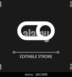 Toggle button pixel perfect white linear ui icon for dark theme Stock Vector