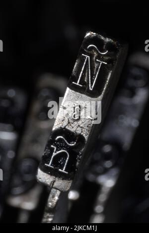 Letter Ñ in a typo of an old manual typewriter Stock Photo