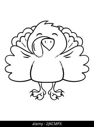 Thanksgiving Day coloring book page. Turkey coloring page Stock Photo