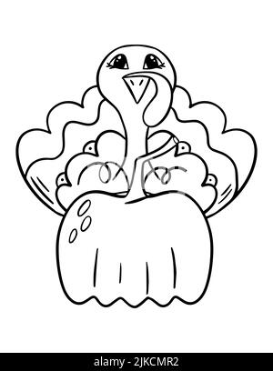 Thanksgiving Day coloring book page. Turkey coloring page Stock Photo ...
