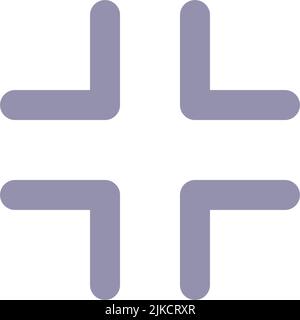 Exit full screen flat color ui icon Stock Vector