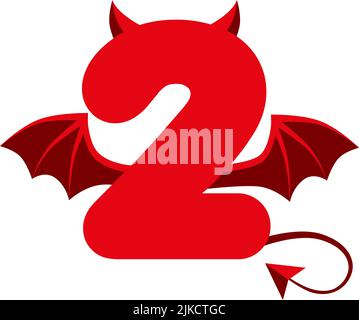 diabo vermelho 5 número com asas para jogos de interface do usuário ..  assustador dark cartoon demon five. 9294820 Vetor no Vecteezy