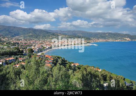 Diano Marina at italian Riviera close to San Remo,Liguria,Italy Stock Photo