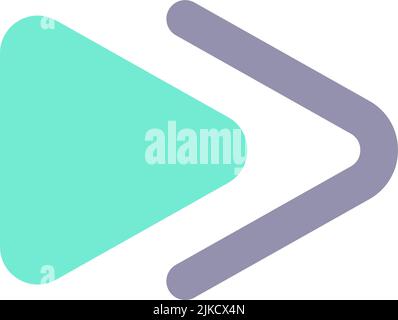 Fast forward button flat color ui icon Stock Vector
