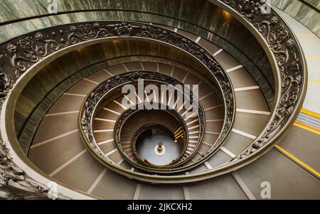 A beautiful shot of Momo Spiral Staircase in Vatican Museums Stock Photo