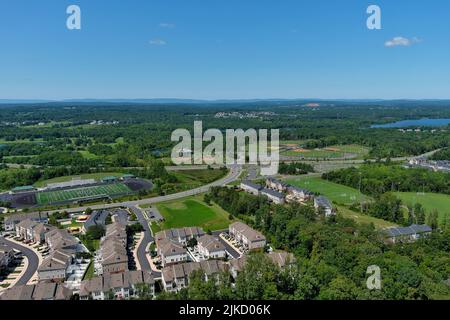 Aerial view of the Brambleton area of Ashburn, Loudoun County, Virginia. Stock Photo