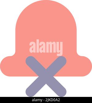 Silent notifications flat color ui icon Stock Vector