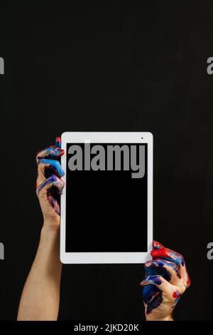 online art school painting tablet graphic design Stock Photo