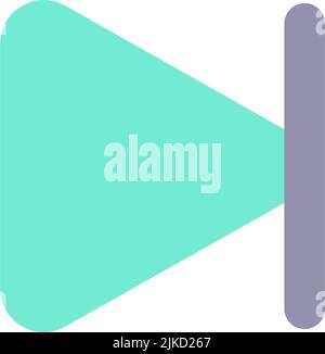 Skip next button flat color ui icon Stock Vector