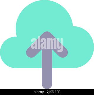 Upload to cloud flat color ui icon Stock Vector