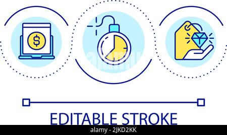Short term discount loop concept icon Stock Vector