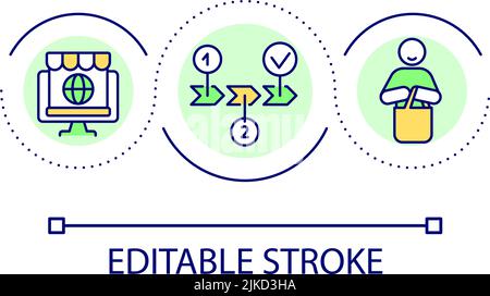 Reward for loyal customers loop concept icon Stock Vector