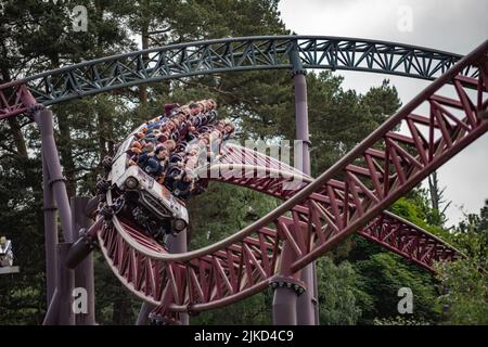 The Alton Towers Intamin Rocket , Also Know as RITA , In the Dark Forrest Area of Alton Towers Theme Park and Hotel  Staffordshire England Stock Photo