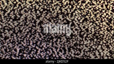 TV screen static abstract color pixels glitch analog noise pixelated background texture, copy space. Retro pixelated television screen, scary creepy m Stock Photo