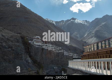 Diskit Monastery Also Called Deskit Gompa Dedicated To Lord Buddha Is Main Unique Tourist Attraction Of Nubra Valley At Ladakh Leh In India Stock Photo