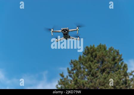 Drone in the air Stock Photo