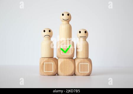 hand put ,pick or choose the one who got idea or special or right man for job than other in human resources management or recruitment in business conc Stock Photo