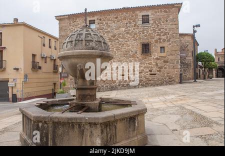 Saint Nicholas Square, Medieval street at Plasencia Old town, Caceres, Extremadura, Spain.
