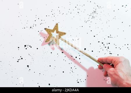 holiday magic gold magic star wand fairy Stock Photo