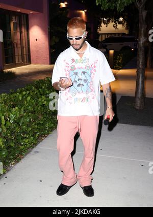 MIAMI, FL - JULY 31: Recording artist MORA performs during Vibra Urbana at Oasis Wynwood on July 31, 2022 in Miami, Florida.  (Photo by Alberto E. Tamargo/Sipa USA) Stock Photo