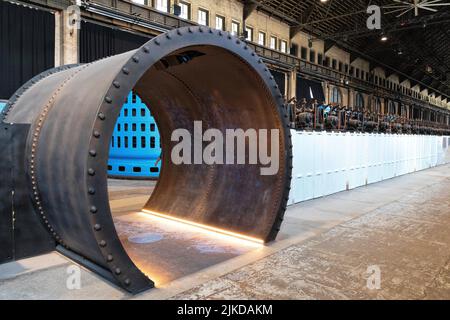 Interior of the first hydro electric power plant in Niagara Falls, now a museum. Niagara Falls Ontario Canada. Stock Photo