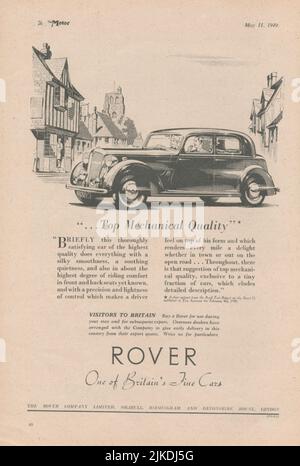 Rover cars old vintage advertisement from a UK car magazine Stock Photo