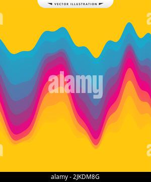 Abstract waveform background. 3d technology style. Vector illustration with sound waves. Stock Vector
