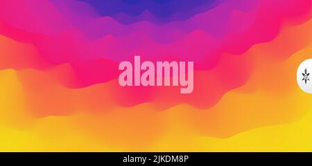Wavy gradient backdrop. Abstract background with dynamic effect. Bright smooth transitions. 3D vector Illustration for design. Stock Vector