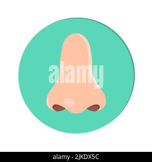 Flat Human Nose Nostril Icon Isolated Cartoon Illustration Stock Vector