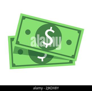 Dollar Notes Currency Flat Icon Illustration Banking Money Payment Concept Stock Vector