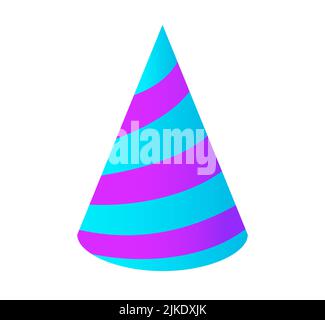 Colorful Birthday Celebration Isolated Cap Blue Purple Illustration Stock Vector