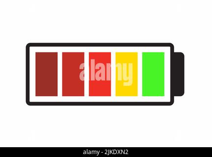 Flat Colorful Full Battery Icon Technology Illustration Stock Vector
