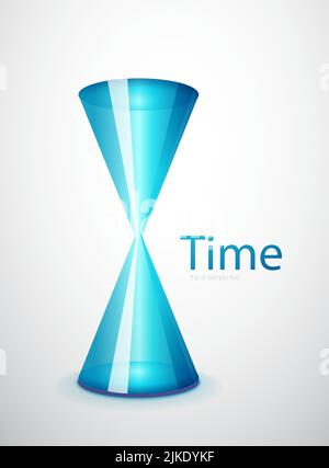 Glass abstarct techno concept of hourglass Stock Vector