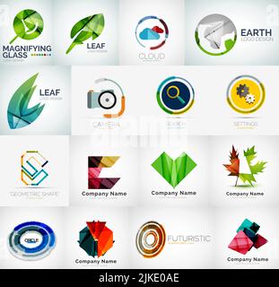 Abstract company logo vector collection - large set of business corporate logotypes Stock Vector