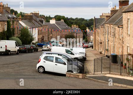 Scottish town, View down Castlegate from Jedburgh Castle Jail ...