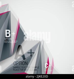 3d geometric shapes in the air. Vector abstract background. Business futuristic presentation layout or web interface or app cover. Universal compositi Stock Vector