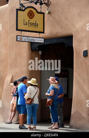 Entrance, La Fonda Hotel, Santa Fe, New Mexico USA Stock Photo - Alamy