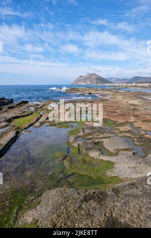 Antalya, Turkey, Natural rock formations at Koru beach by the mediterranean sea, Gazipasa. Stock Photo