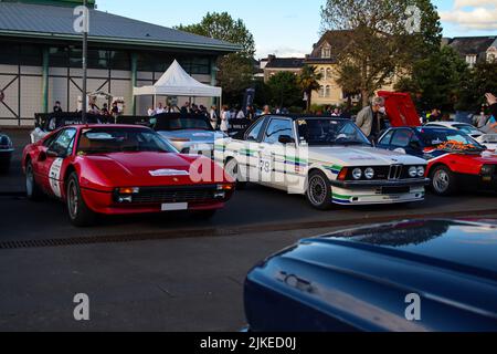 The Ferrari 308 GTB and BMW 3 series cars during the Rallye des Princesses event Stock Photo