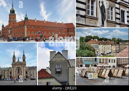 Warsaw, the capital of Poland with architecture ranging from Gothic churches and neoclassical buildings to Soviet-era blocks and modern skyscrapers. Stock Photo