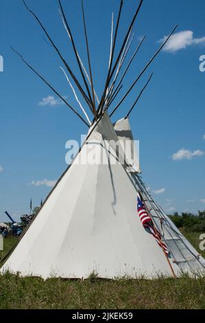 Set up on the Crow Indian Reservation, Crow Agency Montana Stock Photo