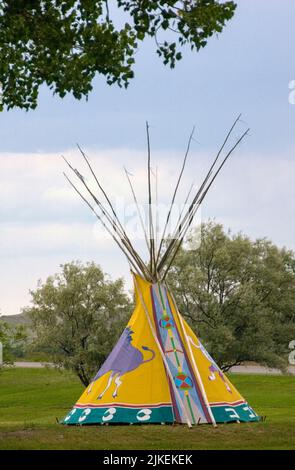 on the Crow Indian Reservation, Crow Agency Montana Stock Photo