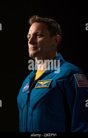 Houston, Vereinigte Staaten. 27th July, 2022. NASA Astronaut Josh Cassada poses for a portrait before his launch to the International Space Station as part of NASA's SpaceX Crew-5 mission. Mandatory Credit: Josh Valcarcel/NASA via CNP/dpa/Alamy Live News Stock Photo