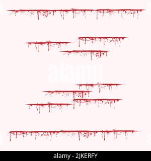 Blood splash lines set Stock Vector