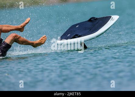 25 July 2022 Saxony Gro p sna Coach R diger Pusch jumps off